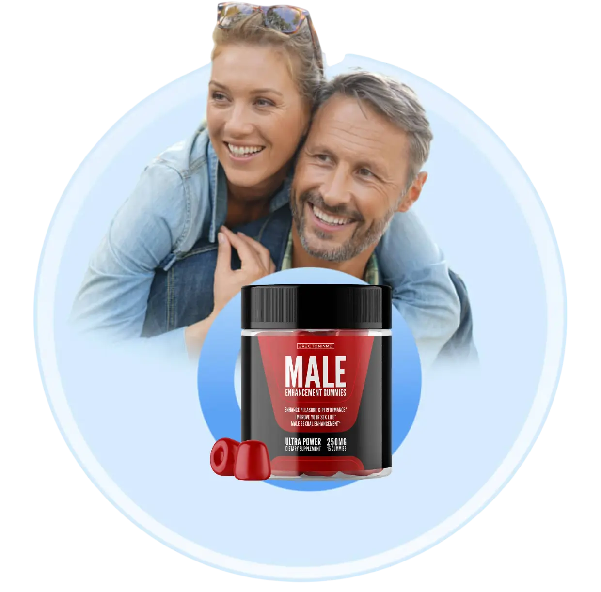 A happy couple benefiting from Male Enhancement Gummies for vitality